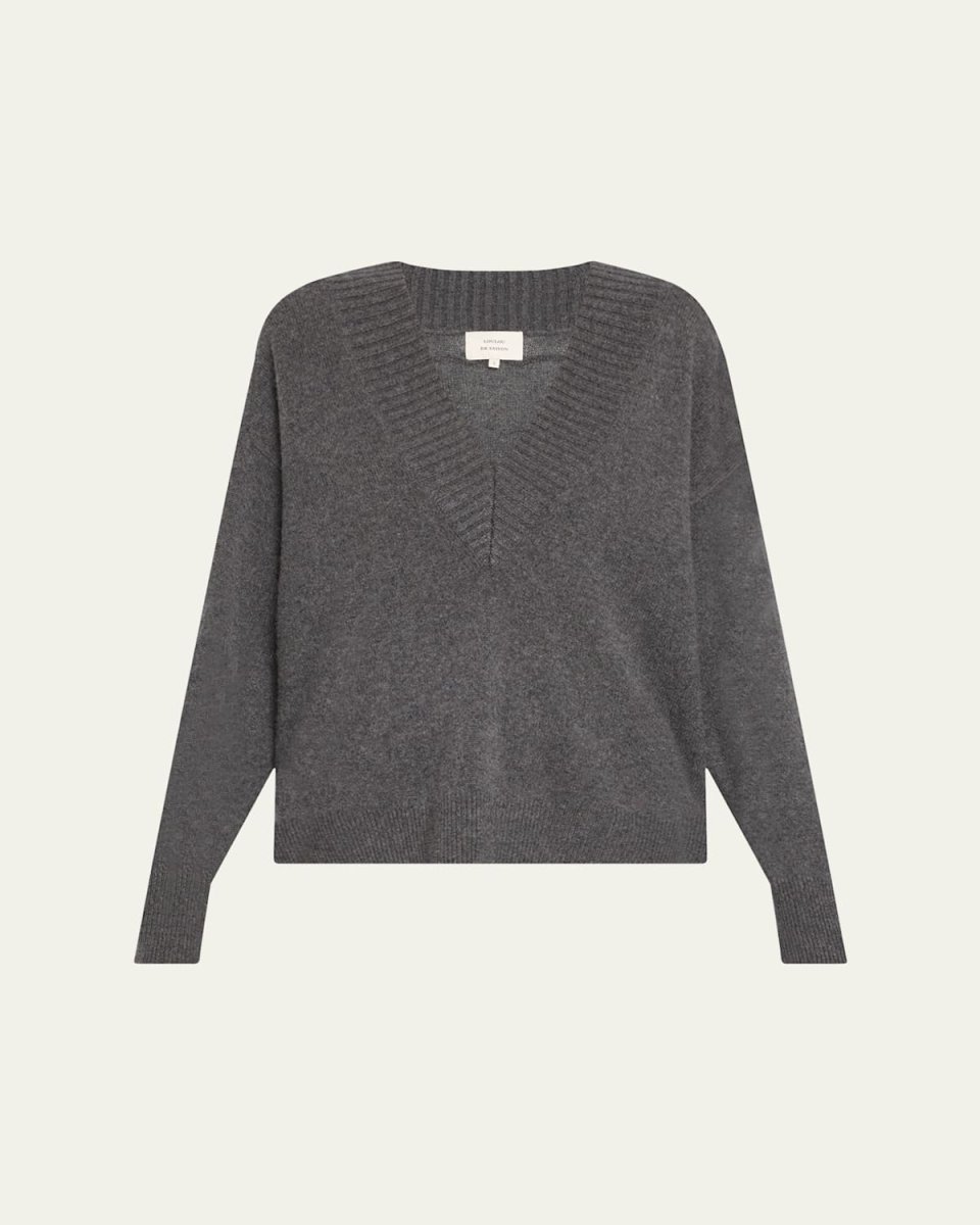 Sage V-Neck Cashmere Oversized Sweat